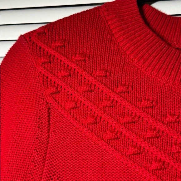 Charter Club Vibrant Red Long Sleeve Dress Size M - Picture 3 of 9